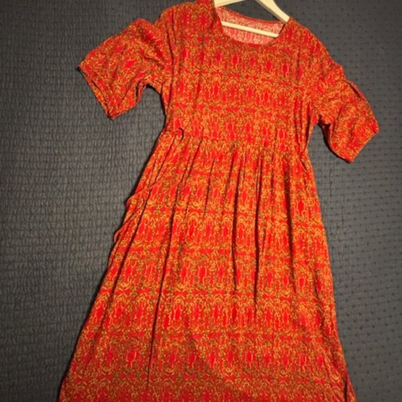 Women's XL Red print Summer Dress - Picture 5 of 5